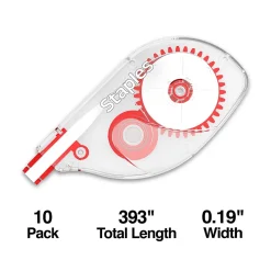 Staples Correction Tape, White, 10/Pack (ST59820) Outlet