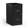 2-Drawer Light Duty Vertical File Cabinet, Locking, Letter, Black, 18"D (52142) File Cabinets