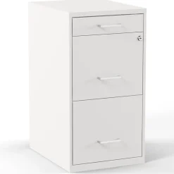 Clearance 3-Drawer Mobile Vertical File Cabinet, Letter Size, Lockable, 26.9"H x 14.3"W x 18.9"D, (ST52144-CC) File Cabinets