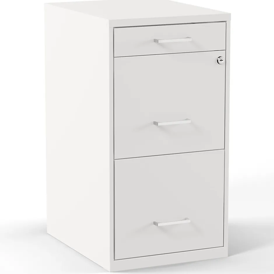Clearance 3-Drawer Mobile Vertical File Cabinet, Letter Size, Lockable, 26.9"H x 14.3"W x 18.9"D, (ST52144-CC) File Cabinets