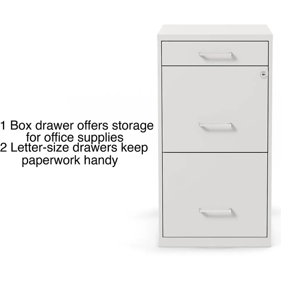 Clearance 3-Drawer Mobile Vertical File Cabinet, Letter Size, Lockable, 26.9"H x 14.3"W x 18.9"D, (ST52144-CC) File Cabinets