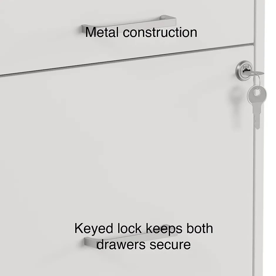 Clearance 3-Drawer Mobile Vertical File Cabinet, Letter Size, Lockable, 26.9"H x 14.3"W x 18.9"D, (ST52144-CC) File Cabinets