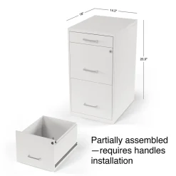 Clearance 3-Drawer Mobile Vertical File Cabinet, Letter Size, Lockable, 26.9