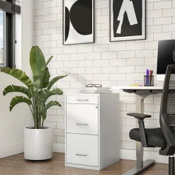 Clearance 3-Drawer Mobile Vertical File Cabinet, Letter Size, Lockable, 26.9