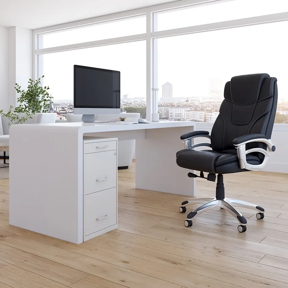 Clearance 3-Drawer Mobile Vertical File Cabinet, Letter Size, Lockable, 26.9"H x 14.3"W x 18.9"D, (ST52144-CC) File Cabinets