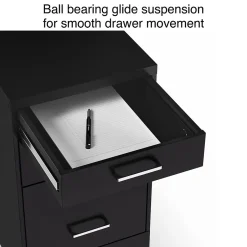 Outlet 3-Drawer Mobile Vertical File Cabinet, Letter Size, Lockable, 25.7