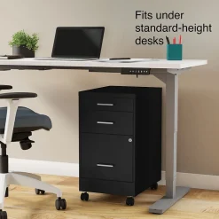 Outlet 3-Drawer Mobile Vertical File Cabinet, Letter Size, Lockable, 25.7