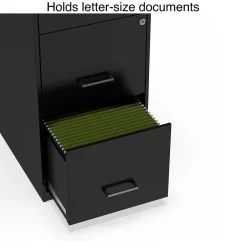 Outlet 3-Drawer Vertical File Cabinet, Letter Size, Lockable, 34.9