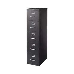 5-Drawer Vertical File Cabinet, Letter Size, Lockable, 61.38"H x 15"W x 26.5"D, (59589/25432) File Cabinets