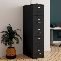 5-Drawer Vertical File Cabinet, Letter Size, Lockable, 61.38