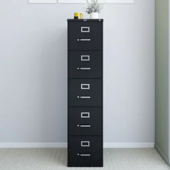 5-Drawer Vertical File Cabinet, Letter Size, Lockable, 61.38