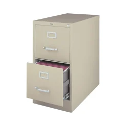 Outlet 2-Drawer Vertical File Cabinet, Locking, Letter, Putty/Beige, 26.5"D (13440D-CC) File Cabinets