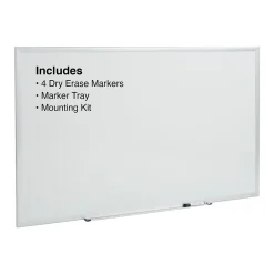 New Durable Magnetic Porcelain Dry-Erase Whiteboard, Aluminum Frame, 4' x 3' (52467/28331) Dry Erase