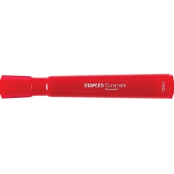 Staples DuraMark Permanent Markers, Medium Point, Red, 12/Pack (18892)