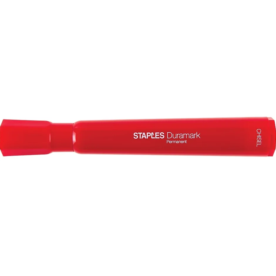 Staples DuraMark Permanent Markers, Chisel Point, Assorted, 12/Pack (10404)