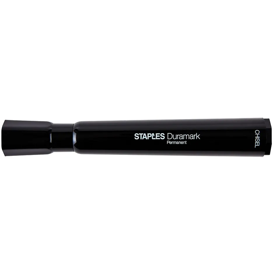 Staples DuraMark Permanent Markers, Chisel Point, Assorted, 12/Pack (10404)