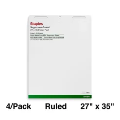 Best Easel Pads, 27" x 35", White, 50 Sheets/Pad, 4 Pads/Carton (ST17641) Easel Paper Pads