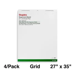 Outlet Easel Pads, 27" x 35", White, 50 Sheets/Pad, 4 Pads/Carton (ST17640) Easel Paper Pads