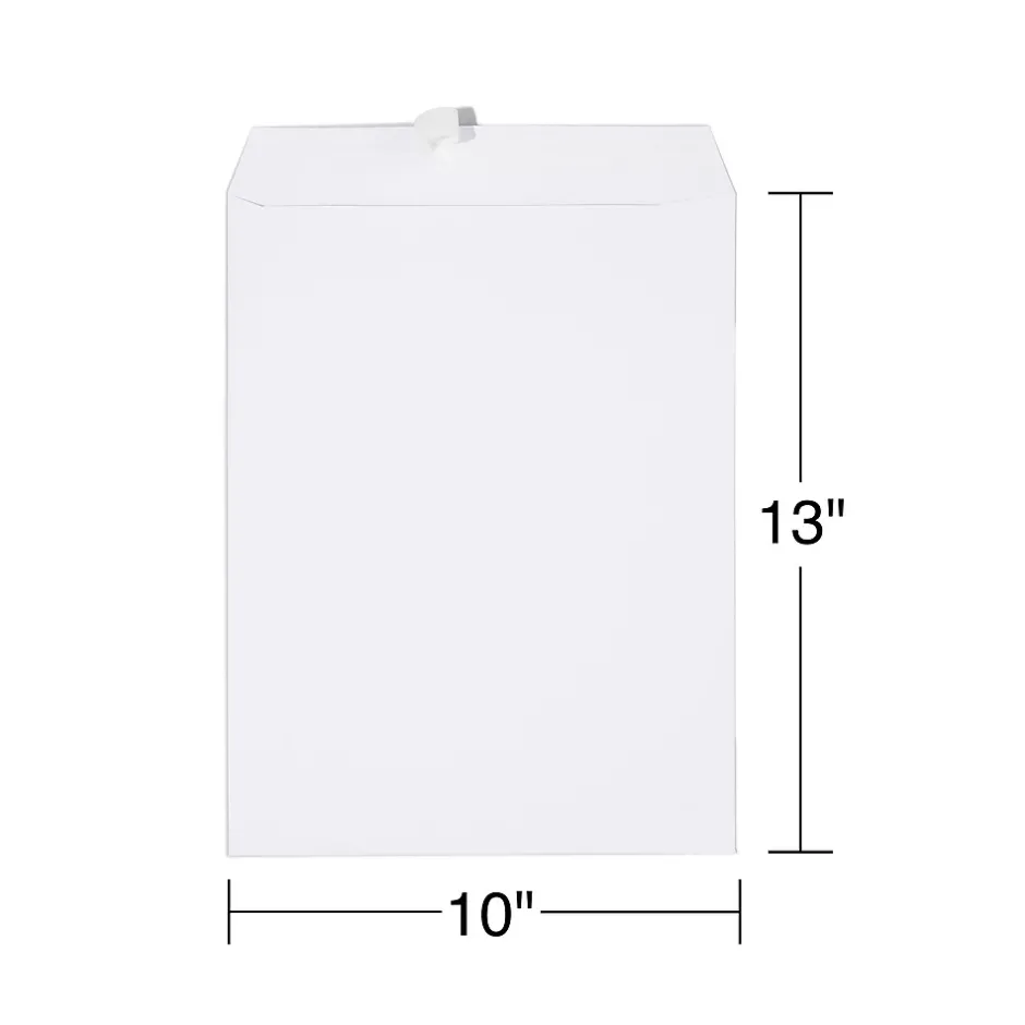 Staples EasyClose Catalog Envelopes, 10"L x 13"H, White, 250/Box (SPL479886)* Catalog
