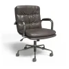 Clearance ® Ellsworth Leather Swivel Manager Chair, Gray (95115) Office Chairs