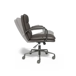 Clearance ® Ellsworth Leather Swivel Manager Chair, Gray (95115) Office Chairs