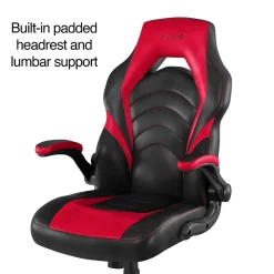 New Staples Vortex Bonded Leather Ergonomic Gaming Chair, Black and (51465-CC) Gaming Chairs