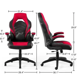 New Staples Vortex Bonded Leather Ergonomic Gaming Chair, Black and (51465-CC) Gaming Chairs