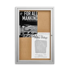 Enclosed Cork Display Board, Aluminum Frame, 3' x 2' (ST61261) Bulletin