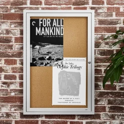 Enclosed Cork Display Board, Aluminum Frame, 3' x 2' (ST61261) Bulletin