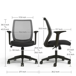Discount Essentials Ergonomic Fabric Swivel Task Chair, (UN56947) Ergonomic Chairs