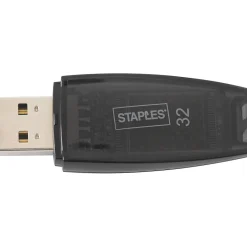 Staples Everyday 32GB USB 2.0 Type A Flash Drive, Black (28205)* Usb Flash Drives