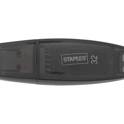 Staples Everyday 32GB USB 2.0 Type A Flash Drive, Black (28205)* Usb Flash Drives