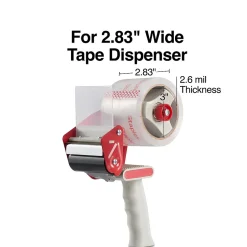 Staples Extra Wide Packing Tape with Dispenser, 2.83" x 54.6 yds., Clear, 2/Rolls (ST-XW22-PG)* Packing Tape