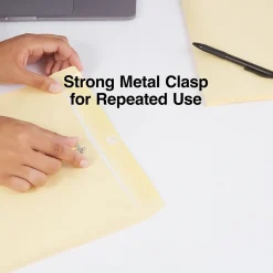 Staples Extra-Heavyweight Clasp & Moistenable Glue #15 1/2 Catalog Envelope, 12