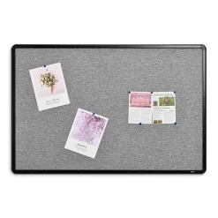 Hot Fabric Bulletin Board, Black Frame, 3' x 2' (ST61263) Bulletin
