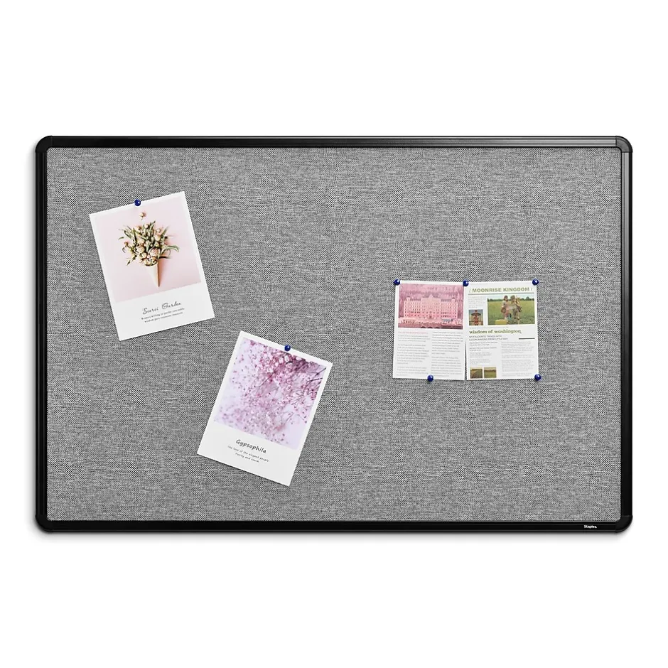 Hot Fabric Bulletin Board, Black Frame, 3' x 2' (ST61263) Bulletin