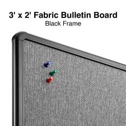 Hot Fabric Bulletin Board, Black Frame, 3' x 2' (ST61263) Bulletin