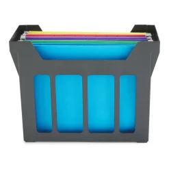 Staples ® File Caddy with File Folders, Open Lid, Letter, Black (10613) Outlet