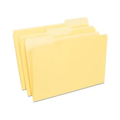 Staples File Folder, 1/3-Cut Tab, Legal Size, , 100/Box (ST224576-CC) Yellow Discount