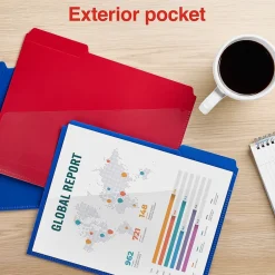 Staples File Folder, 1/3-Cut Tab, Letter Size, Plastic, Assorted Colors, 30/Box (ST62541) Hot