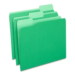 Staples File Folders, 1/3-Cut Tab, Letter Size, Green, 24/Pack (22948-US) New