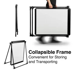 Hot Flip Chart Easel, Black Steel (28216US/50444US) Dry Erase