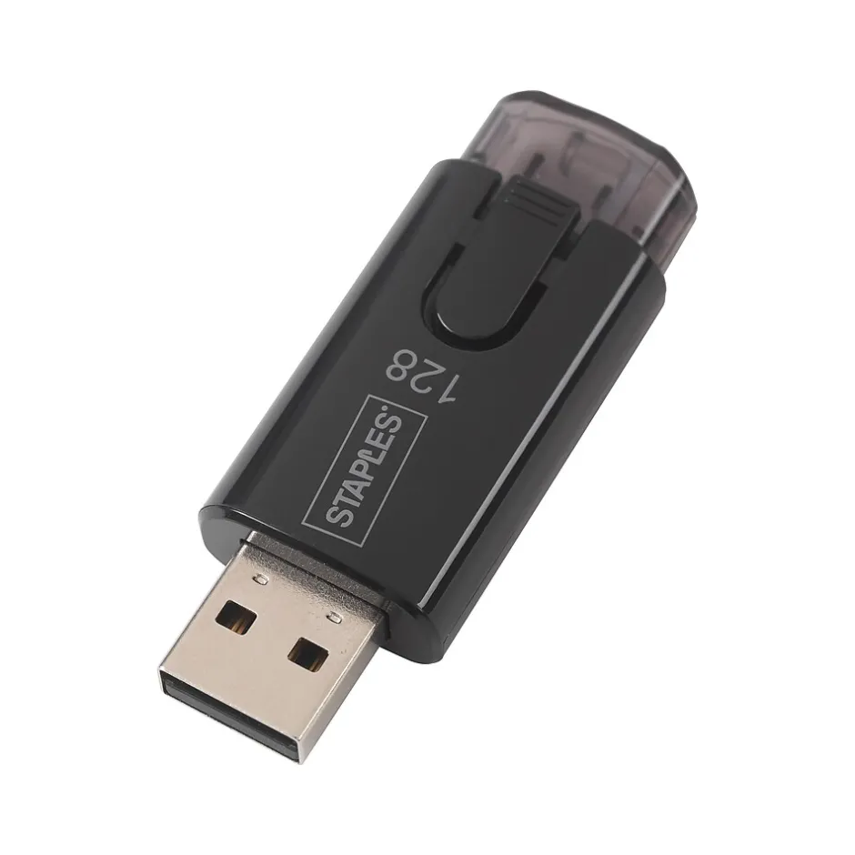 Staples 128GB USB 2.0 Type A Flash Drive, Black (27991)* Usb Flash Drives