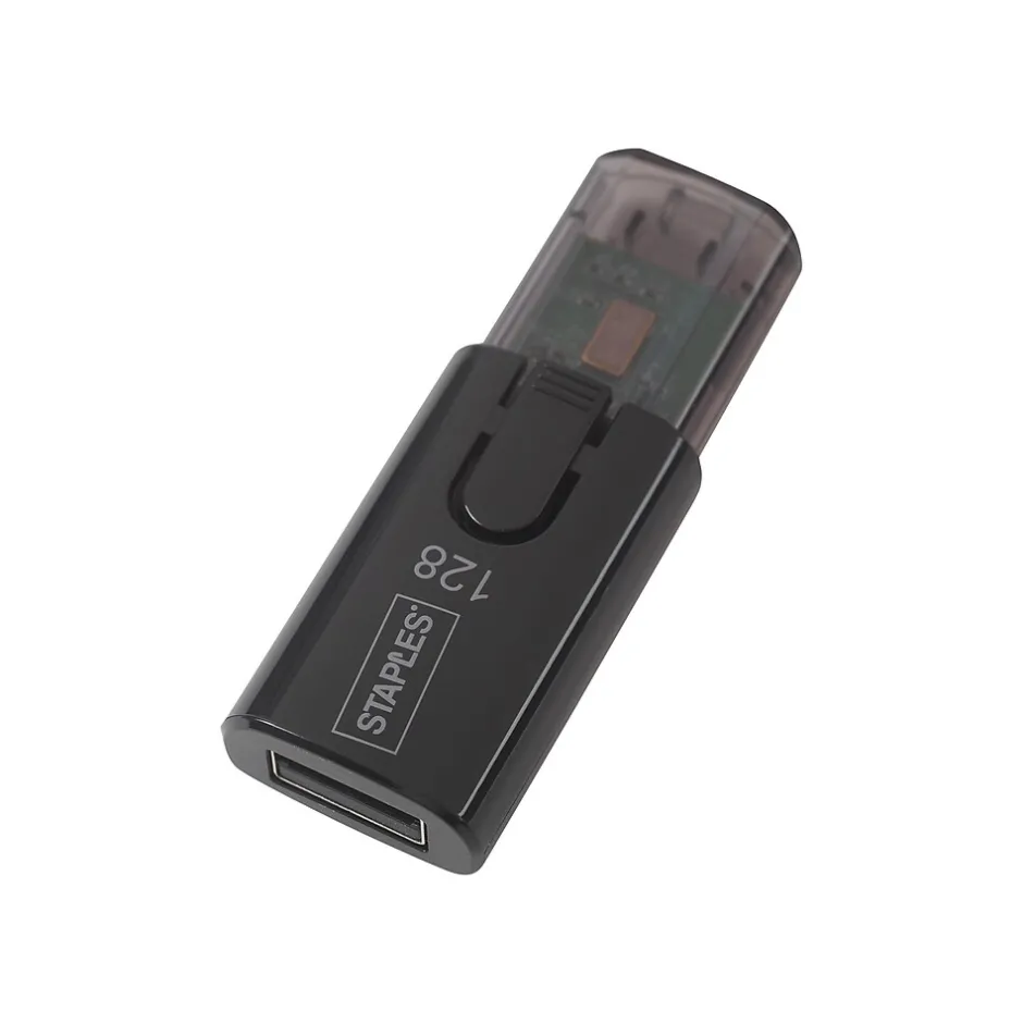 Staples 128GB USB 3.0 Type A Flash Drive, Black (27998)* Usb Flash Drives