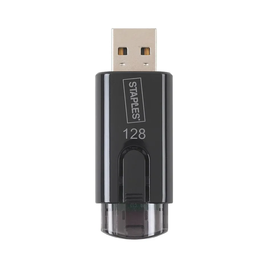 Staples 128GB USB 3.0 Type A Flash Drive, Black (27998)* Usb Flash Drives
