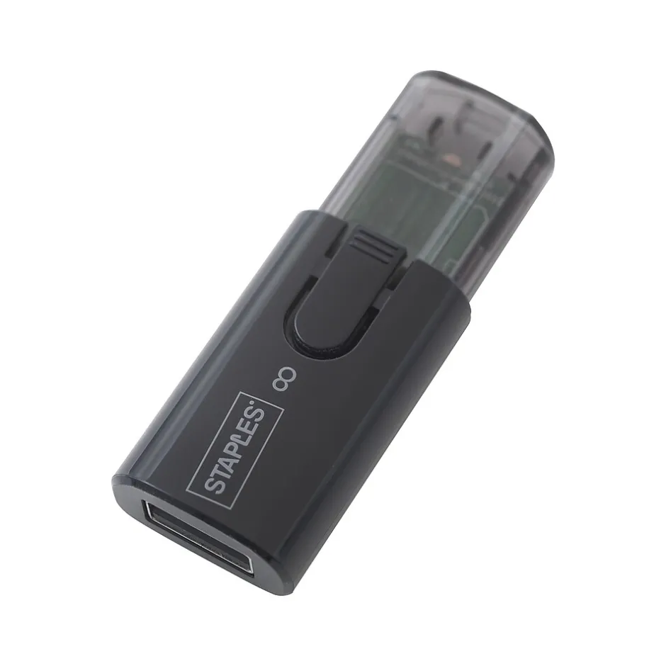 Staples 8GB USB 2.0 Type A Flash Drive, Black, 5/Pack (28194)* Usb Flash Drives