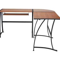 Online Gillespie 62" W L-Shaped Computer Desk, Sonoma Cherry (ST28189-CC) Corner Desks