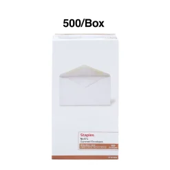 Staples Gummed #6 Business Envelopes, 3 5/8
