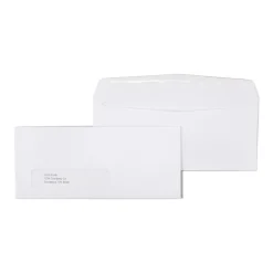 Staples Gummed #10 Business Envelope, 4 1/8" x 9 1/2", White Wove, 500/Box (SPL381937)* Window