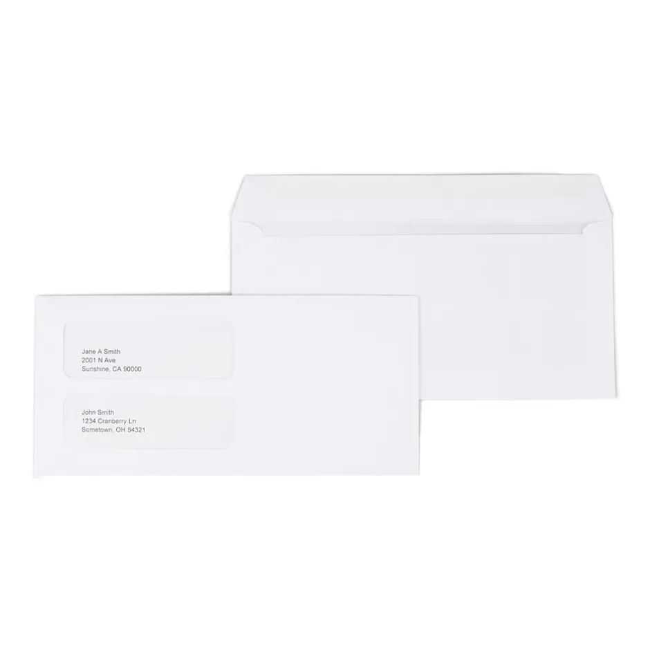 Staples Gummed Business Envelopes, 4 3/16" x 9", White, 1000/Box (381911/17045)* Business
